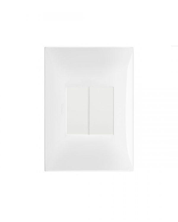 Interruptor doble 1P 16AX + Placa blanca linea NEVE UP vimar