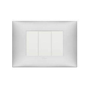 Interruptor doble 1P 16AX + Placa plata mate Línea NEVE UP vimar