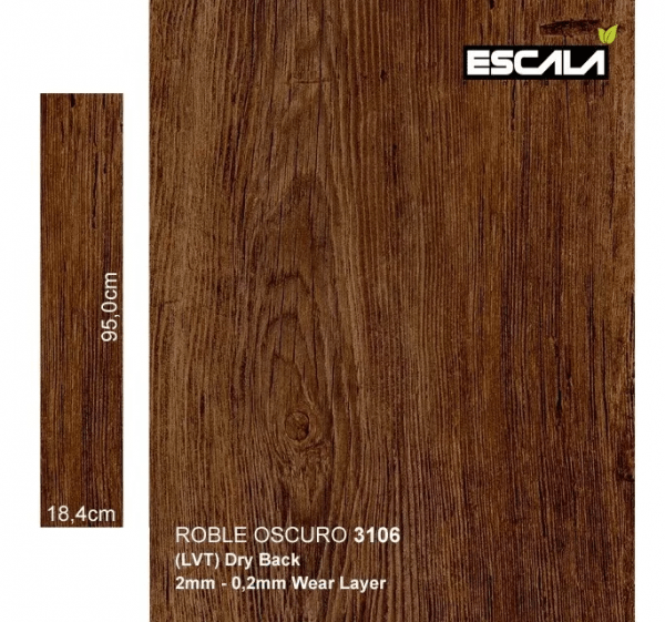 Caja Piso De Vinil LVT Residencial - Roble Oscuro