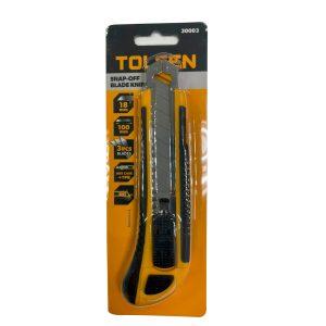 Cuchilla retractil marca TOLSEN incluye 3 hojillas de 18x100mm